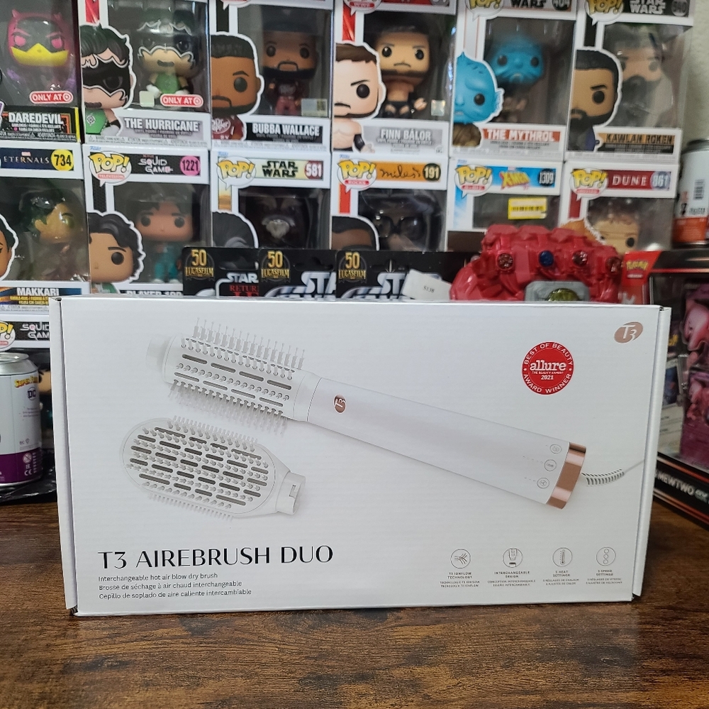 BRAND NEW T3 AireBrush Duo Hair Dryer - White/Rose Gold - Retails $189.99 - Picture 3 of 6